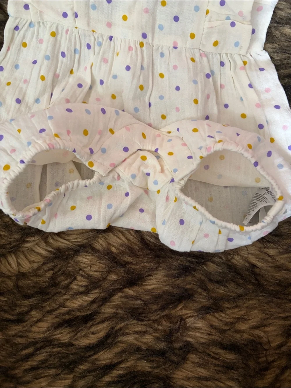 Baby GAP Ivory Frost 1 Piece Girls Polka Dot Romper Size 6-12 Months